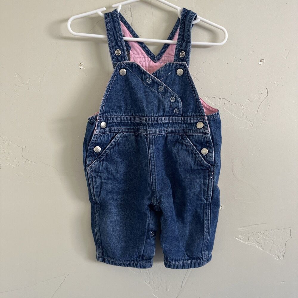 Gap Baby Vintage 3-6 Months Overalls 2007 Bubble Pink Girls Denim